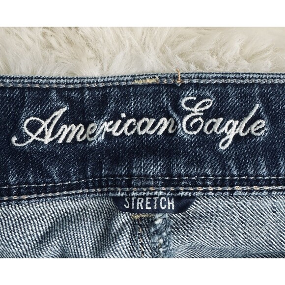 American Eagle Skinny Jeans 6 (29x29) Blue Denim Stretch Low Mid Womens - Picture 4 of 10